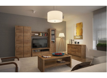 Woonkamerset Design Woonkamer Dressoir Wandplank Kommode Vitrine 5-delig.